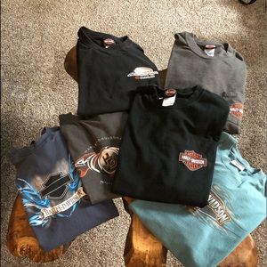 Lot of 6 Genuine Harley Davidson t-shirts + bonus